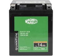 Quantum Energy Batterie Magneti Marelli pour motos et scooters, 14 Ah, 12 V, 185 A, technologie AGM étanche, pôle positif gauche