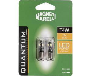Quantum Energy Paire d'ampoules LED de voiture Magneti Marelli T4W, 8 SMD, 12 V, connexion BA9S