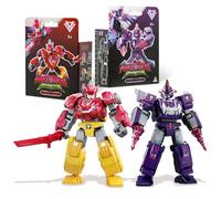 QUANTUM HEROES DINOSTER Mini Robot Figure 2PCS Raptor Tron & Mosa Storm, hauteur 11 cm, facile à assembler, plusieurs parties mobiles, figurine action pour enfants, garçons et filles à partir de 5 ans