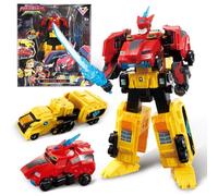 Quantum Heroes DINOSTER Raptor Tron 19cm - Robot Jouet 2-en-1, dès 5 Ans | Robot jouet 2-en-1 : alterne entre robot et 2 véhicules. 19cm. Sans piles. Pour garçons et filles dès 5 ans