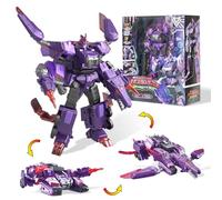 QUANTUM HEROES DINOSTER Robot Transforming 3 en 1 Mosa Storm, 8,66 Pouces, Jouets pour Enfants, Jouets Transformable Chariot et Robot pour garçons et Filles 5 6 7 8 9 10 Ans, Violet