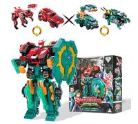 Quantum Heroes DINOSTER Robot Transforming 3 en 1 Raptor Chyron, 11,02 Pouces, Jouets Transformable pour Enfants, Jouets Transforming Chariot Dinosaure Robot pour garçons Filles de 5 6 7 8 9 10 Ans