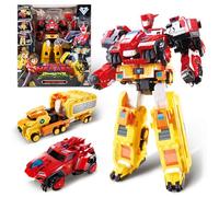 Quantum Heroes DINOSTER Robot Transforming 3 en 1 Raptor Tron, 11,02 Pouces, Jouets Transformable pour Enfants, Jouets Transforming Chariot Dinosaure Robot pour garçons et Filles de 5 6 7 8 9 10 Ans