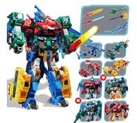 Quantum Heroes DINOSTER Robot Transforming 4 en 1 Mega Robot Metatron, Hauteur 16.14 inch, Jouet Transformable en véhicule, Jouet pour Enfants garçons Filles âgés de 5 à 10 Ans, Multicolore