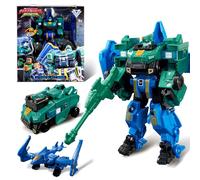 Quantum Heroes DINOSTER Stego Blast Wing 18.5cm - Robot 2-en-1, dès 5 Ans | Robot jouet 2-en-1 : alterne entre robot, véhicule et avion de combat. 18.5cm. Sans piles. Pour enfants dès 5 ans