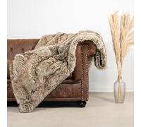 Quantum Interior by Maxland Couverture douillette en fourrure synthétique, couverture réversible, de qualité supérieure, couvre-lit - Différentes couleurs et tailles (150 x 200 cm, Simba/loup)