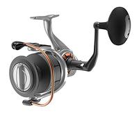 Quantum Reliance Spinning Fishing Reel, Size 85 Reel, Changeable Right- Or Left-Hand Retrieve, Anti-Corrosive Bearings, Water-Tight Seal, Oversized Knob Handle, Silver/Black