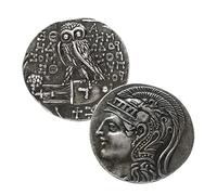 QUANXIN Pièce Commémorative Antique De La Chouette Grecque Athéna, Médaille De Bronze De La Muse De La Sagesse