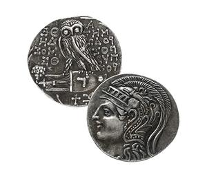 QUANXIN Pièce Commémorative Antique De La Chouette Grecque Athéna, Médaille De Bronze De La Muse De La Sagesse