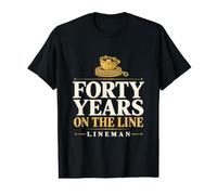 Quarante Ans de carrière : monteur de Ligne à la Retraite T-Shirt Graphique avec Valeur