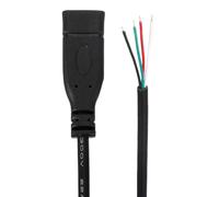 QUARKZMAN 0.25M/0.8Ft Type C Femelle Plug Cable À Fils Nus, 28AWG 12V 3A USB C Plug Vers 4 Pin Connecteur À Fils Nus Pour DIY Clavier Ventilateur Équipement Remplacer Réparer 2 Pcs