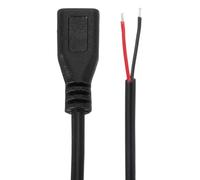 QUARKZMAN 0.3M/1Ft Micro USB Femelle Plug Cable À Fil Nu, 22AWG 12V 3A USB Plug Vers Connecteur À 2 Broches Fil Nu Pour Souris Clavier Ventilateur Équipement Remplacement Réparation 2 Pcs