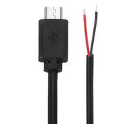 QUARKZMAN 0.3M/1Ft Micro USB Mâle Plug Fil Nu Queue De Cochon Câble, 22AWG 12V 3A USB Plug Pour 2 Pin Fil Nu Ouvert Fin Pour DIY Souris Clavier Ventilateur Équipement Remplacer Réparer 2 Pcs