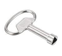 QUARKZMAN 0,4 x 0,3" Triangle Douille Clé x 1 Pièce Électrique Armoire Compteur Commutateur Clé pour Triangle Panneau Serrure, Argent