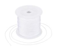 QUARKZMAN 0.6mm Fil Nylon pour Bracelets, 40m Fil Satin Nylon pour Perles Corde Nœuds Chinois pour Fabrication gemmes DIY Artisanat Collier Amitié Bracelet(Blanc)