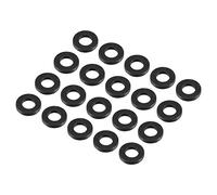 QUARKZMAN 0.75" OD 0.4" ID 0.12" Caoutchouc Plat Rondelles x 20PCS Œillet Anneau Joint torique Tuyau Rondelle Joints Joint pour Eau Compteur Plomberie, [Noir, Isolé]