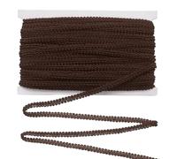 QUARKZMAN 0.8 cm x 27 Yards Gimp Braid Trim, Upholstery Trim Polyester Braid Ribbon Curtain Decorative Edge Lace pour Home Decor DIY Crafts Sewing Costume, Coffee | Marron