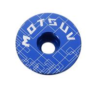 QUARKZMAN 1 1/4" OD Bicycle Headset Stem Top Cap Aluminum Alloy Cycling Headset Cover Stem pour Mountain Bicycle Road Bicycle MTB, Blue