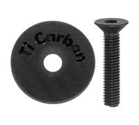 QUARKZMAN 1-1/4 OD Bicycle Headset Stem Top Cap Carbon Fiber Cycling Headset Cover Stem with Black M6 Bolt pour Mountain Road Bike MTB, Black