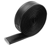 QUARKZMAN 1-3/16" ID 10ft Ruban en Fibre de Verre Enduit Silicone, Manchon Coupe-Feu Protégé Contre Chaleur, pour Tuyaux automobile, Fils, Câblage Électrique, Gaine Thermique Protection Noir