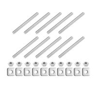 QUARKZMAN 1/4"-20 UNC Tige Filetée Complète, 10 Pcs Acier Inoxydable 304 Vis Longue Filetée 70mm/2.8" Longueur Filet À Droite Avec Rondelles Carrées Pour Assemblage Fixation Meubles