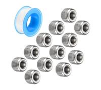 QUARKZMAN 1/4"NPT Interne Hexagonal Filetage Prise Tuyau Bouchon Acier Inox avec PTFE Ruban Mâle Filetage Tuyau Capuchon Argent 12PCS