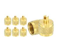 QUARKZMAN 1/4" SAE Bouchons À Embout Laiton, 8Pcs Bouchons De Valve En Laiton Massif, Enlève-Cœur De Valve Avec Joint En Caoutchouc Pour Système HVAC AC