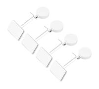 QUARKZMAN 1.8 ft Câble Rétractable avec Patch Carré Télécommande Serrure De Sécurité avec Cordon Réglable Anti Vol pour Laptop, TV, 200g, Blanc, 4 Pack