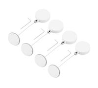QUARKZMAN 1.8 ft Câble Rétractable avec Patch Rond Télécommande Sécurité Verrou avec Cordon Réglable Anti-Vol pour Laptop, TV, 200g, Blanc, 4 Pack