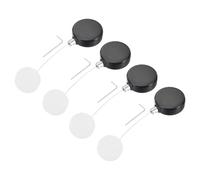QUARKZMAN 1.8 ft Câble Rétractable avec Patch Rond verrou sécurité avec Téthère Réglable Anti Vol pour Laptop, TV, 200g, Noir, 4 Pack