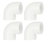 QUARKZMAN 1" 90 Degree Elbow, 4 Pcs PVC Pipe Fittings 2 Way Right Angle Elbow Side Outlet Adapter Coupling PVC Fitting Connectors Pour DIY Building Furniture, White