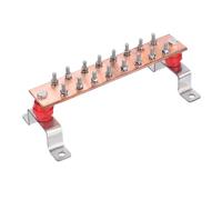 QUARKZMAN 1 Ensemble Barre de Terre en Cuivre Murale 10" x 2" x 1/5" Avec 16 Positions de Bornes - Kits de Barre de Terre en Cuivre