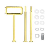 QUARKZMAN 1 Ensemble de 3 Poignées de Support de Présentoir à Cupcakes à 3 Niveaux, Poignées de Support de Plaque de Gâteau en Alliage de Zinc avec Vis, Carré Doré