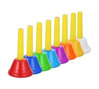 QUARKZMAN 1 Ensemble De Cloches À Main 8 Notes Musicales Diatoniques Cloches Colorées Instrument De Musique Pour Enseignement Musical Fête Chorale D'Église, Jaune/Couleurs Variées