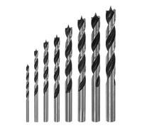 QUARKZMAN 1 Ensemble de Mèches de Perceuse Brad Point 3/4/5/6/7/8/9/10mm Dia Tige Droite Mèche de Perceuse Métrique Brad Point en Spirale pour Menuisier Travail du Bois Plastique Caoutchouc