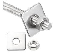 QUARKZMAN 1 Ensemble Tige Filetée M8x100mm Complètement Filetée, 304 Acier Inoxydable Tiges Filetées Barres Goujons Filetages Droite Avec Écrou Rondelle Carrée Pour Ancrage Structurel