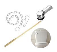 QUARKZMAN 1 Kit De Remplacement De Poignée De Chasse D'eau, Poignée Universelle De Chasse D'eau À Montage Avant, Levier De Réservoir Avec Chaîne, Bras En Cuivre, 701 Argent