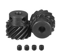 QUARKZMAN 1 Mod 14T 5mm Bore Engrenages Hélicoïdaux Set, 2 Pcs 45 Degrés Droite Shaft Spiral Gear Avec M4 Vis Pour Mechanical Rotation (Round Shaft)