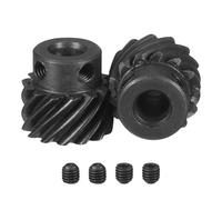QUARKZMAN 1 Mod 14T 8mm Bore Engrenages Hélicoïdaux Set, 2 Pcs 45 Degrés Droite Shaft Spiral Gear Avec M4 Vis Pour Mechanical Rotation (Round Shaft)