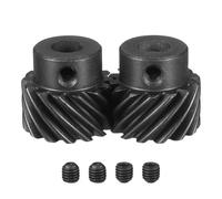 QUARKZMAN 1 Mod 14T 8x7.5mm Bore Engrenages Hélicoïdaux Set, 2 Pcs 45 Degrés Gauche Et Droite Staggered Shaft Spiral Gear Avec M4 Vis Pour Mechanical Rotation (D Shaft)