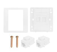 QUARKZMAN 1 Pack Ethernet Wall Plate, 2 Port Cat 6 Ethernet Wall Outlet Jack With Cat6 Punch Free RJ45 Coupler Pour Home Office White | Blanc