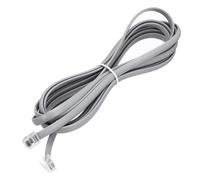 QUARKZMAN 1 Pack Fil Téléphonique, 9.8ft Câble Téléphone RJ12 6P6C Mâle à Mâle Fil Droit Cordon Combiné pour Maison, Bureau, Gris
