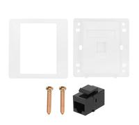 QUARKZMAN 1 Pack Plaque Murale Ethernet 1 Port, Simple Gang Prise Murale Ethernet Jack Coupleur Cat6 Noir RJ45 Pour Bureau Domicile Blanc | Noir
