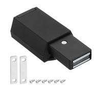 QUARKZMAN 1 Pc Verrous Magnétiques à Pression pour Porte de Cabinet, 2.17x1.54 Inch Verrou à Pression pour Ouverture de Porte Quincaillerie de Cabinet, Métal Noir 55x39mm
