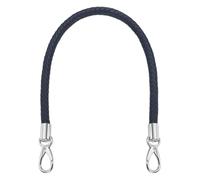 QUARKZMAN 1 Pcs Bride À Main Tressée, 55cm 21.7" Sangle De Sac en Cuir PU pour Remplacement De Poignée De Sac À Main pour Fabrication De Sac À Main Sac, Bleu Foncé (Boucle Blanc Argenté)