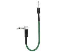 QUARKZMAN 1 Pcs Cable De Guitare 22 Inch Cord Pour Pedal Board 1/4 Inch Metal Droit Courbe TS Angle Droit Cable De Guitare Pour Instrument Effect Pedal Mixing Console, Green
