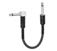 QUARKZMAN 1 Pcs Câble De Guitare Patch 10 Inch Câble Pour Pedalboard 1/4 Inch Métal Droit Coude TS Angle Droit Câble Patch Pour Effet Guitare Pour Instrument Pedal Table De Mixage, Black