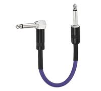 QUARKZMAN 1 Pcs Câble de Guitare Patch 10 Inch Câble pour Pedalier 1/4 Inch Métal Droit Coude TS Angle Droit Câble Patch pour Guitare Effet pour Instrument Effet Pedal Table de Mixage,Violet