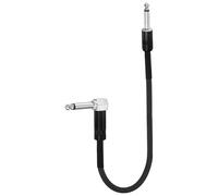 QUARKZMAN 1 Pcs Câble De Guitare Patch 22 Inch Cord De Pédalier 1/4 Inch Métal Droit Courbé TS Angle Droit Câble Patch Effet Guitare Pour Instrument Effet Pédale Table De Mixage, Noir