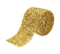 QUARKZMAN 1 Rouleau 1 Yard Ruban Diamant en Cristal Strass Autocollant pour Projets d'Artisanat, Gâteaux de Mariage, Décorations d'Anniversaire Or